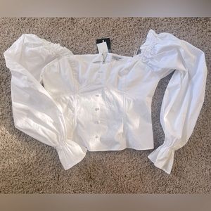 Extra large, crop long sleeve corset style top